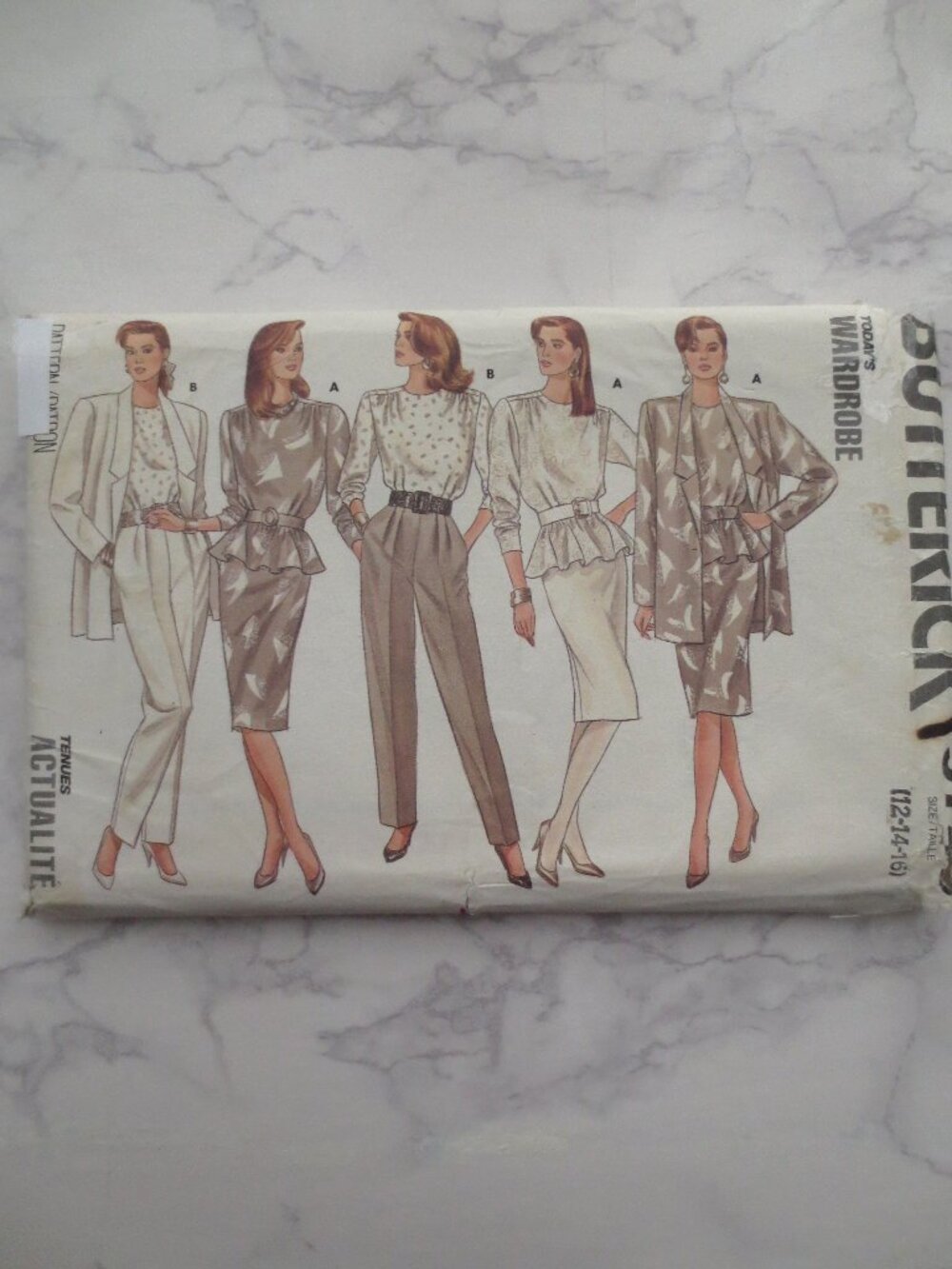 Butterick 5728 Vintage Petite Jacket Top Skirt Pants Sewing Pattern 12 14 16